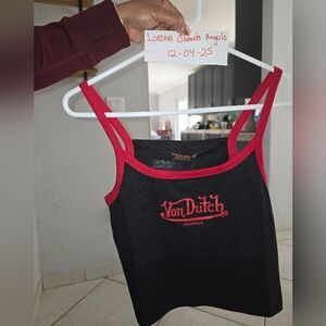 Von Dutch 2pc. Black Tank Top & Lounge Pants with Red Trim